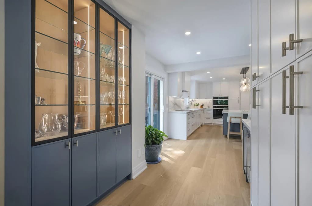 Modern home renovation with custom cabinetry and kitchen
